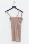 BASERANGE Ribbed Cotton Needle Tank Top TONI and TOTV Collection Made in Portugal TOTV-RC-AU23-TSM Dehydrated Beige TONI